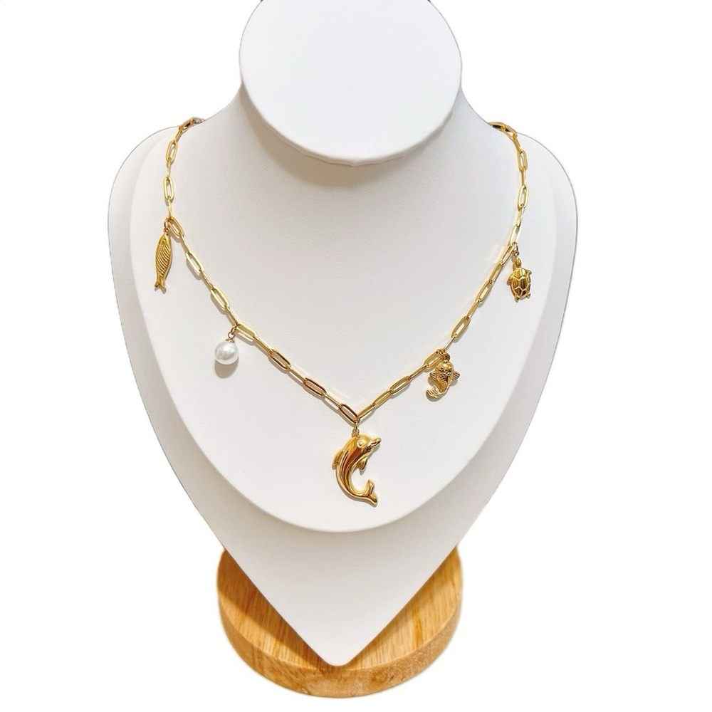 ✨ Cute ocean charm stainless steel necklace - Picture 1 of 10
